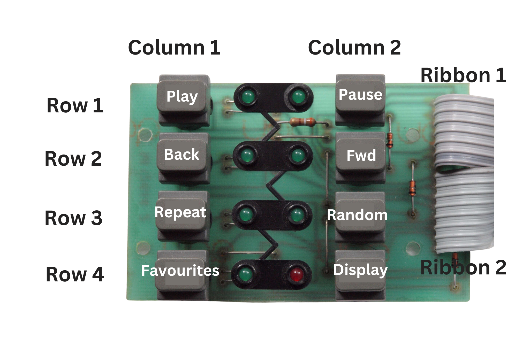 8 button matrix wiring layout