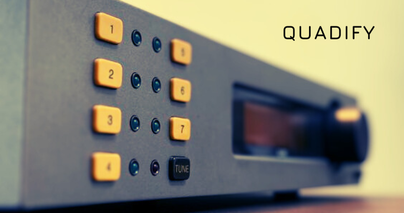 Quadify hardware front panel with buttons and rotary control