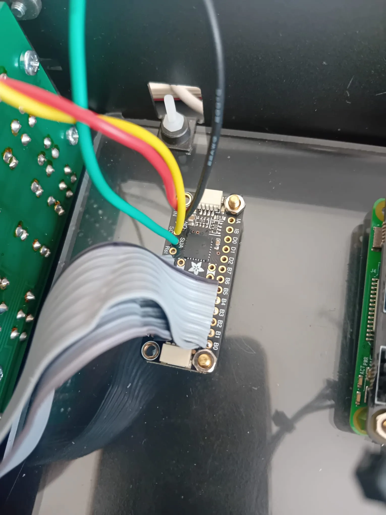 MCP23017 board fully wired with ribbon cables